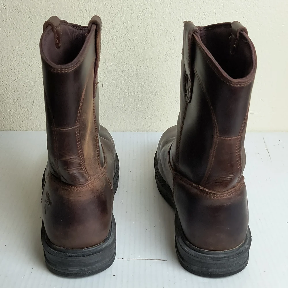 Herman Survivors 8 Men's Dark Brown Leather Plower Waterproof Pull Work  Boots